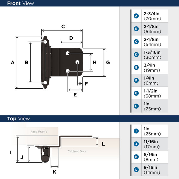 Amerock Face Mount Inset Hinge & Reviews | Wayfair